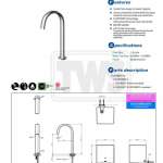 TLE24003T-EC ก๊อกเดี่ยวเซ็นเซอร์ทรงสูง (ECOPOWER) ใช้น้ำ 1.3 ลิตร/นาที