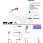 TLE24005T-EC ก๊อกเดี่ยวเซ็นเซอร์ ชนิดติดผนัง (ECOPOWER) ใช้น้ำ 1.3 ลิตร/นาที