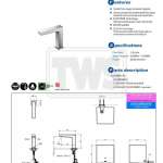 TLE25001T-EC ก๊อกเดี่ยวเซ็นเซอร์ (ECOPOWER) ใช้น้ำ 1.3 ลิตร/นาที