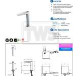 TLE25002T-AC ก๊อกเดี่ยวเซ็นเซอร์ทรง Semi-tall (ใช้ไฟฟ้า 220V) ใช้น้ำ 1.3 ลิตร/นาที 