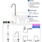 TLE26003T-AC ก๊อกเดี่ยวเซ็นเซอร์ทรงสูง (ใช้ไฟฟ้า 220V) ใช้น้ำ 1.3 ลิตร/นาที