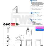 TLE27001T-EC ก๊อกเดี่ยวเซ็นเซอร์ (ECOPOWER) ใช้น้ำ 1.3 ลิตร/นาที