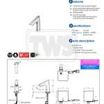 TLE27001T-AC ก๊อกเดี่ยวเซ็นเซอร์ (ใช้ไฟฟ้า 220V) ใช้น้ำ 1.3 ลิตร/นาที