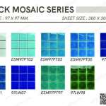 CRACK MOSAIC กระเบื้องโมเสกสระว่ายน้ำ (CHIP Size 97 x 97 mm. / SHEET Size 300 x 300 x 6 mm.)