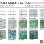 INKJET MOSAIC กระเบื้องโมเสกสระว่ายน้ำ (CHIP Size 97 x 97 mm. / SHEET Size 300 x 300 x 6 mm.)