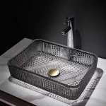 AQ BLACK-SQ-004 อ่างล้างหน้าแก้ว