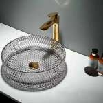 AQ SMOKY-002 อ่างล้างหน้าชามแก้ว