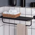 RA BLK-RACK หิ้งตากผ้าพร้อมราวแขวน MATT BLACK