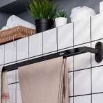 RA TOWEL-BLACK ราวพาดผ้าคู่ยาว 80 ซม. MATT BLACK 