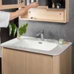 J 91080-CAB-80/SET ชุดอ่างล้างหน้าเซรามิคพร้อมตู้เก็บของ ขนาด 80 ซม.