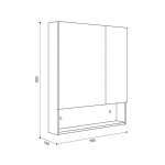 J MIR-5038-BEACH ตู้กระจกส่องหน้าแบบเก็บของ BEACH