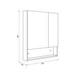 J 5038-MIR-WHITE ตู้กระจกส่องหน้าแบบเก็บของ WHITE 