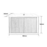 J 91060-CAB-60/SET ชุดอ่างล้างหน้าเซรามิคพร้อมตู้เก็บของ ขนาด 60 ซม.