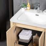 J 91060-CAB-60/SET ชุดอ่างล้างหน้าเซรามิคพร้อมตู้เก็บของ ขนาด 60 ซม.