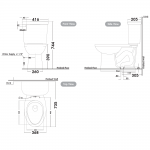 NC-7535 : PUDTAN สุขภัณฑ์แบบสองชิ้น ใช้น้ำ 4.5 ลิตร รุ่น พุดตาน