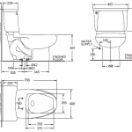 TF-2175-WT-0 สุขภัณฑ์แบบสองชิ้น ใช้น้ำ 6 ลิตร รุ่น ELLISSE PETITE (สี WHIPER PINK)