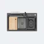 EVE ซิงค์ล้างจานน้ำตกสแตนเลส 1 หลุม + ก๊อกน้ำ ANGULAR และอุปกรณ์เสริม 0