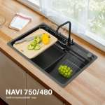 EVE ซิงค์ล้างจานน้ำตกสแตนเลส 1 หลุม + ก๊อกน้ำ ANGULAR และอุปกรณ์เสริม