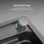 EVE ซิงค์ล้างจานน้ำตกสแตนเลส 1 หลุม + ก๊อกน้ำ ANGULAR และอุปกรณ์เสริม