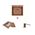 EVE ซิงค์ล้างจาน 1 หลุม สีโรสโกลว์ + ก๊อกน้ำ LEXI ROSEGOLD และอุปกรณ์เสริม