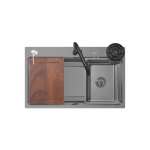 EVE ซิงค์ล้างจาน 1 หลุม สีเทาไทเทเนียม + ก๊อกน้ำ ANGULAR และอุปกรณ์เสริม