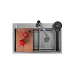 EVE ซิงค์ล้างจาน 1 หลุม สีเทาไทเทเนียม + ก๊อกน้ำ ANGULAR และอุปกรณ์เสริม