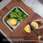 EVE ซิงค์ล้างจานสแตนเลส 2 หลุม มีที่พัก + ก๊อกน้ำ MODI และอุปกรณ์เสริม (หลุมซ้าย ที่พักขวา)