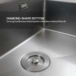 EVE ซิงค์ล้างจานสแตนเลส 2 หลุม มีที่พัก + ก๊อกน้ำ MODI และอุปกรณ์เสริม (หลุมซ้าย ที่พักขวา)