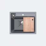 EVE ซิงค์ล้างจาน หินแกรนิตสังเคราะห์ SUPER GREY + ก๊อกน้ำ VINA BLACK EP และอุปกรณ์เสริม 0