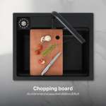 EVE ซิงค์ล้างจาน หินแกรนิตสังเคราะห์ SUPER GREY + ก๊อกน้ำ VINA BLACK EP และอุปกรณ์เสริม