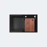 EVE ซิงค์ล้างจาน 1 หลุม หินแกรนิตสังเคราะห์ BLACK + ก๊อกน้ำ LEXI BLACK และอุปกรณ์เสริม 0