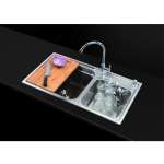 EVE ซิงค์ล้างจานอเนกประสงค์ 2 หลุม + ก๊อกน้ำ BELLE และอุปกรณ์เสริม