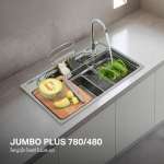 EVE ซิงค์ล้างจานสแตนเลส 1 หลุม + ก๊อกน้ำ BELLE และอุปกรณ์เสริม