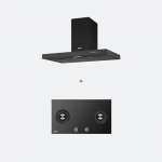 EVE เตาแก๊สฝังกระจก 2 หัว + เครื่องดูดควันติดผนัง 0