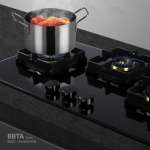 EVE เตาแก๊สแบบฝัง 2 หัว ฐานกระจกนิรภัย + เครื่องดูดควันติดผนัง