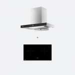 EVE เตาแม่เหล็กไฟฟ้า 2 หัว แบบฝัง + เครื่องดูดควันติดผนัง แบบกระโจม 0