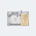 EVE SET เครื่องดูดควันติดผนัง + เตาแก๊ส 2 หัว แบบฝัง ฐานกระจก + ซิงค์ล้างจานอเนกประสงค์ + ก๊อกซิงค์ล้างจาน