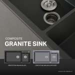 EVE ซิงค์แกรนิต ซิงค์ล้างจานสีเทา