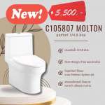 คลิกเลย COTTO สุขภัณฑ์ชิ้นเดียว รุ่น MOLTON ใช้น้ำ 3/4.8 ลิตร ระบบชำระล้าง Rimless Siphon Jet 0