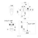 HFVSP-3131C2 ก๊อกเดี่ยวผสมฝักบัวแบบฝังผนัง พร้อมฝักบัวก้านแข็งติดเพดาน ขนาด 10 นิ้ว รุ่น CONTOUR