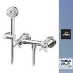 HFVSB-3122D5 ก๊อกคู่ผสมฝักบัว แบบติดผนัง พร้อมฝักบัวมือถือ รุ่น SMOOTH 0