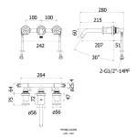 HFVSB-2122D8 ก๊อกคู่ผสมอ่างล้างหน้า แบบฝังผนัง รุ่น SMOOTH