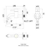 HFVSB-7120G7 ก๊อกสนาม แบบมีหางปลาไหล แบบติดผนัง รุ่น POCKET