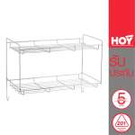 HWHOY-H108A ตะแกรงวางของ 2 ชั้น มีตะขอ แบบติดผนัง 0