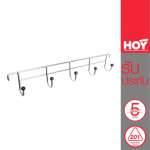 HWHOY-H206G1 ตะขอแขวนขนาดสั้น จุกอุดสีดำ 5 ตะขอ แบบติดผนัง 0