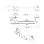 FBVHC-TS790A ราวทรงตัวสเตนเลส เส้นผ่านศูนย์กลาง 25 มม. ขนาด 300 มม.