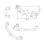 FBVHC-TS792C ราวทรงตัวสเตนเลส 135 องศา เส้นผ่านศูนย์กลาง 32 มม. ขนาด 200 x 200 มม. (ติดซ้าย/ขวา)