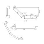 FBVHC-TS792D ราวทรงตัวสเตนเลส 135 องศา เส้นผ่านศูนย์กลาง 32 มม. ขนาด 300 x 300 มม. (ติดซ้าย/ขวา)