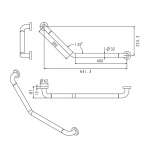 FBVHC-TS792E ราวทรงตัวสเตนเลส 135 องศา เส้นผ่านศูนย์กลาง 32 มม. ขนาด 300 x 400 มม. (ติดด้านขวา)