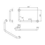 FBVHC-TS791B ราวทรงตัวสเตนเลส 90 องศา เส้นผ่านศูนย์กลาง 32 มม. ขนาด 300 x 500 มม. (ติดด้านขวา)